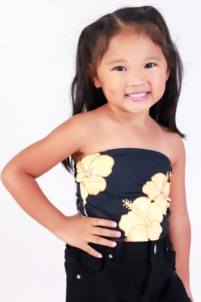 Jeans Warehouse Hawaii - S/L PRINT TOPS 2T-4T - HIBISCUS PIKAKE TUBE TOP | KIDS SIZE 2T-4T | By LUZ
