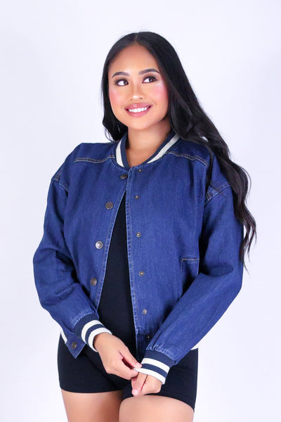 MODERN INDIGO BOMBER JACKET