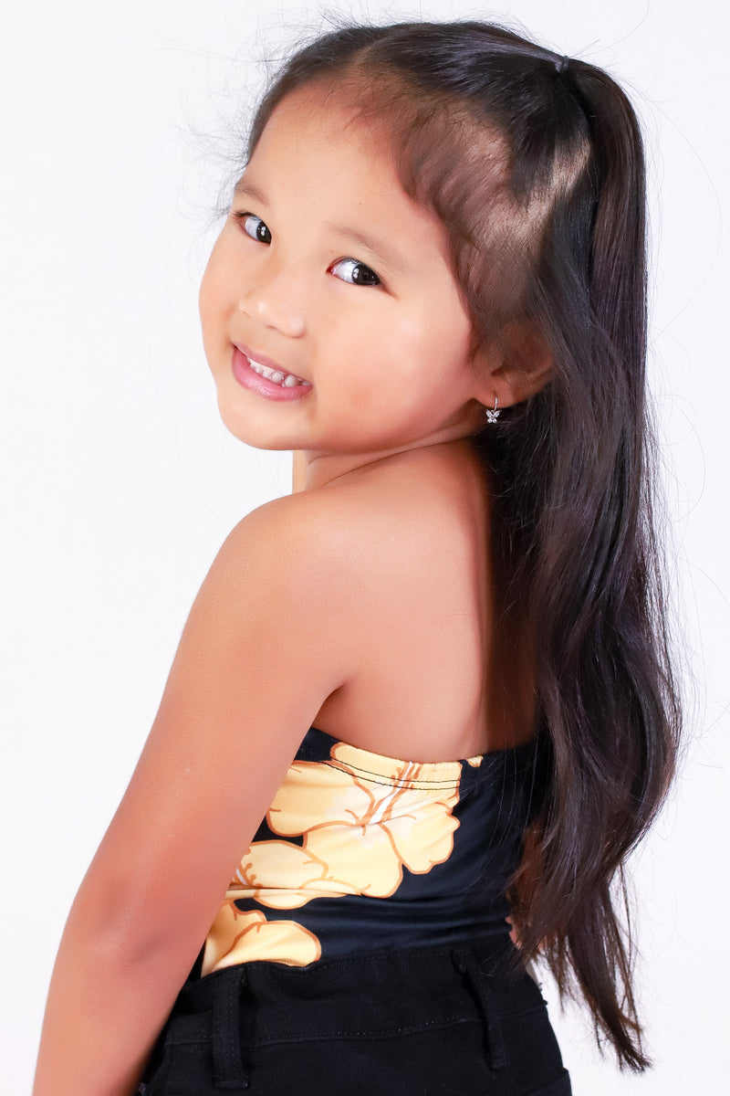 Jeans Warehouse Hawaii - S/L PRINT TOPS 2T-4T - HIBISCUS PIKAKE TUBE TOP | KIDS SIZE 2T-4T | By LUZ