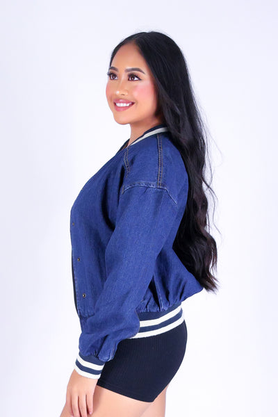 MODERN INDIGO BOMBER JACKET