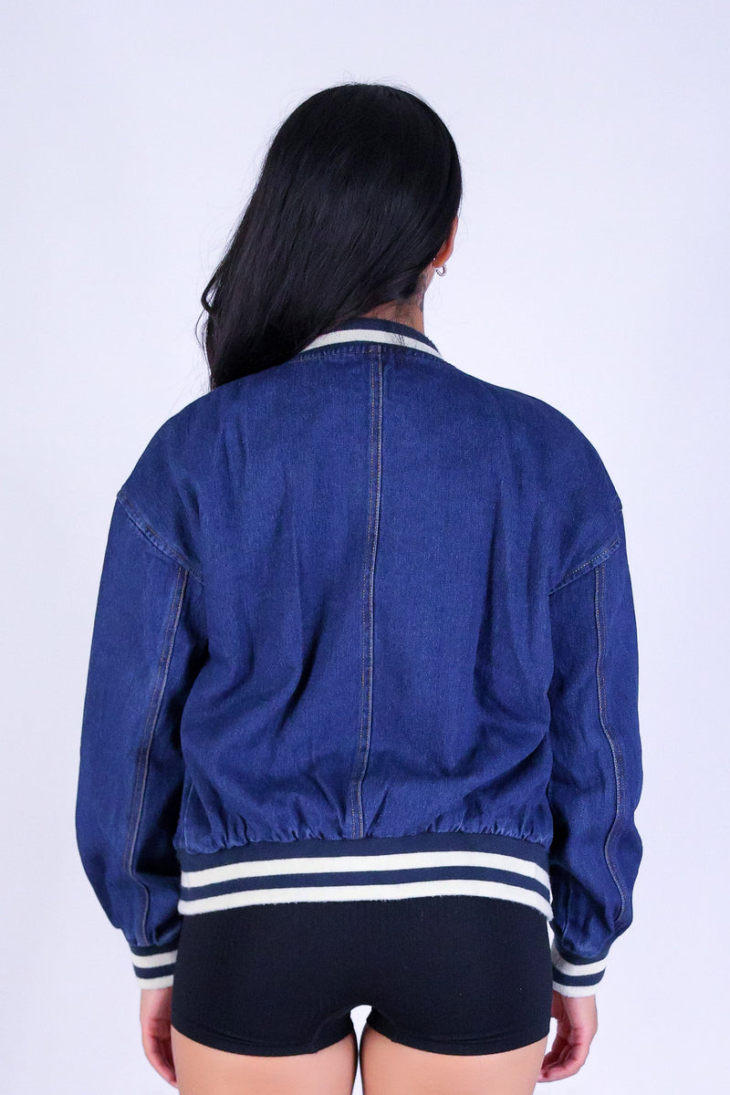 MODERN INDIGO BOMBER JACKET