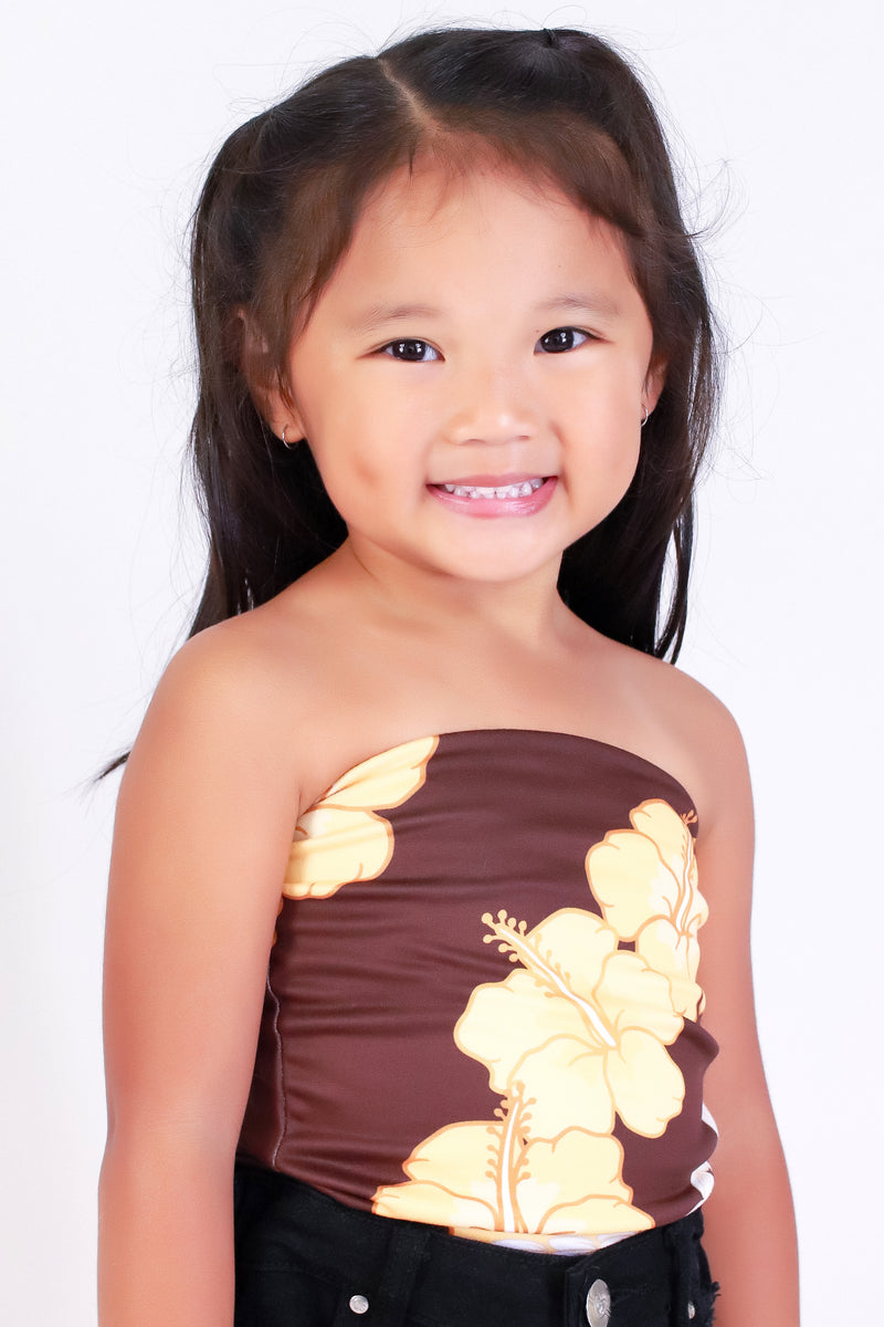 Jeans Warehouse Hawaii - S/L PRINT TOPS 2T-4T - HIBISCUS PIKAKE TUBE TOP | KIDS SIZE 2T-4T | By LUZ