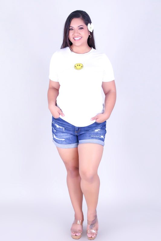 SMILEY FACE SCREEN TEE