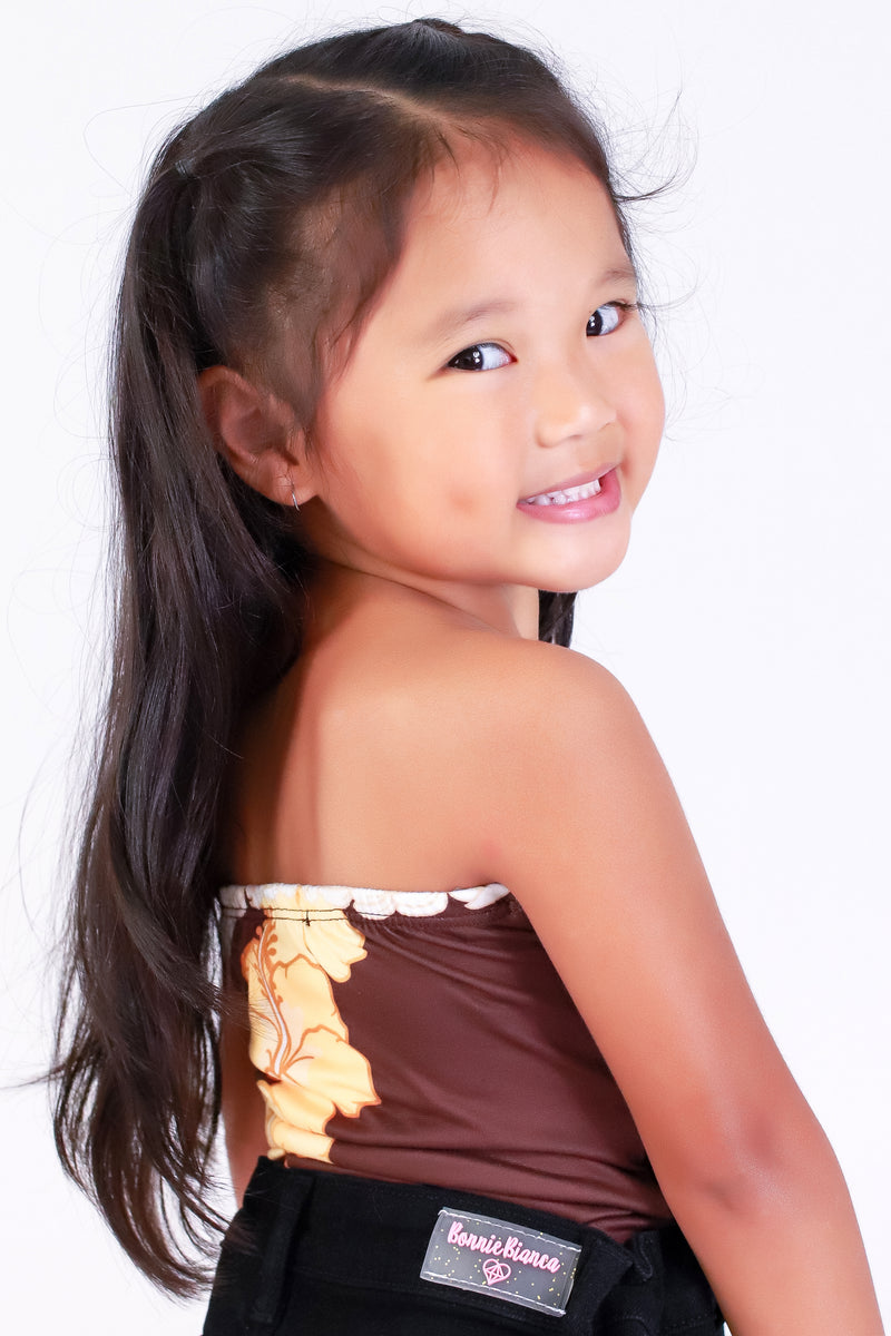 Jeans Warehouse Hawaii - S/L PRINT TOPS 2T-4T - HIBISCUS PIKAKE TUBE TOP | KIDS SIZE 2T-4T | By LUZ