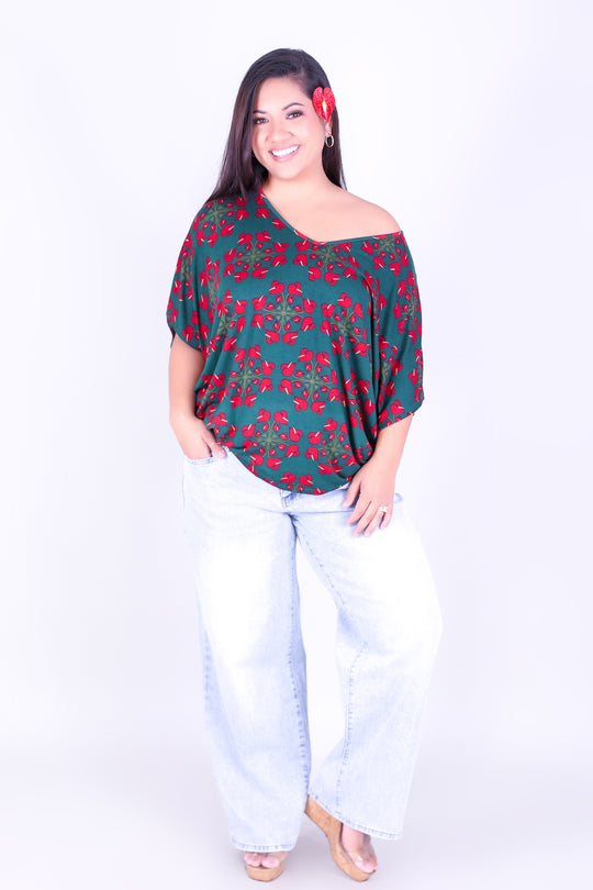 ANTHURIUM QUILT DOLMAN TOP