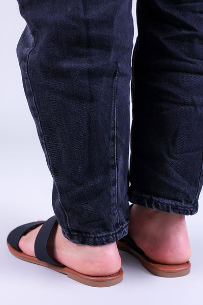 DOUBLE STRAP OPEN TOE FLAT