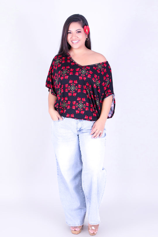 ANTHURIUM QUILT DOLMAN TOP