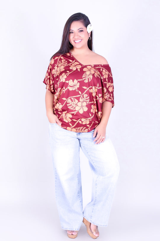 TROPICAL GARDEN DOLMAN TOP