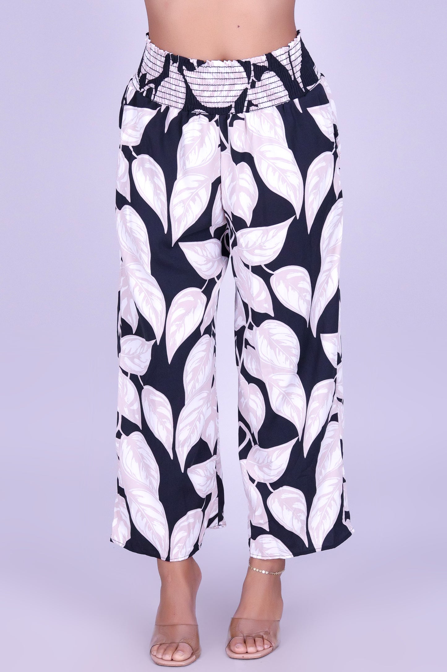 ISLAND OASIS SMOCKED WAIST CAPRI'S