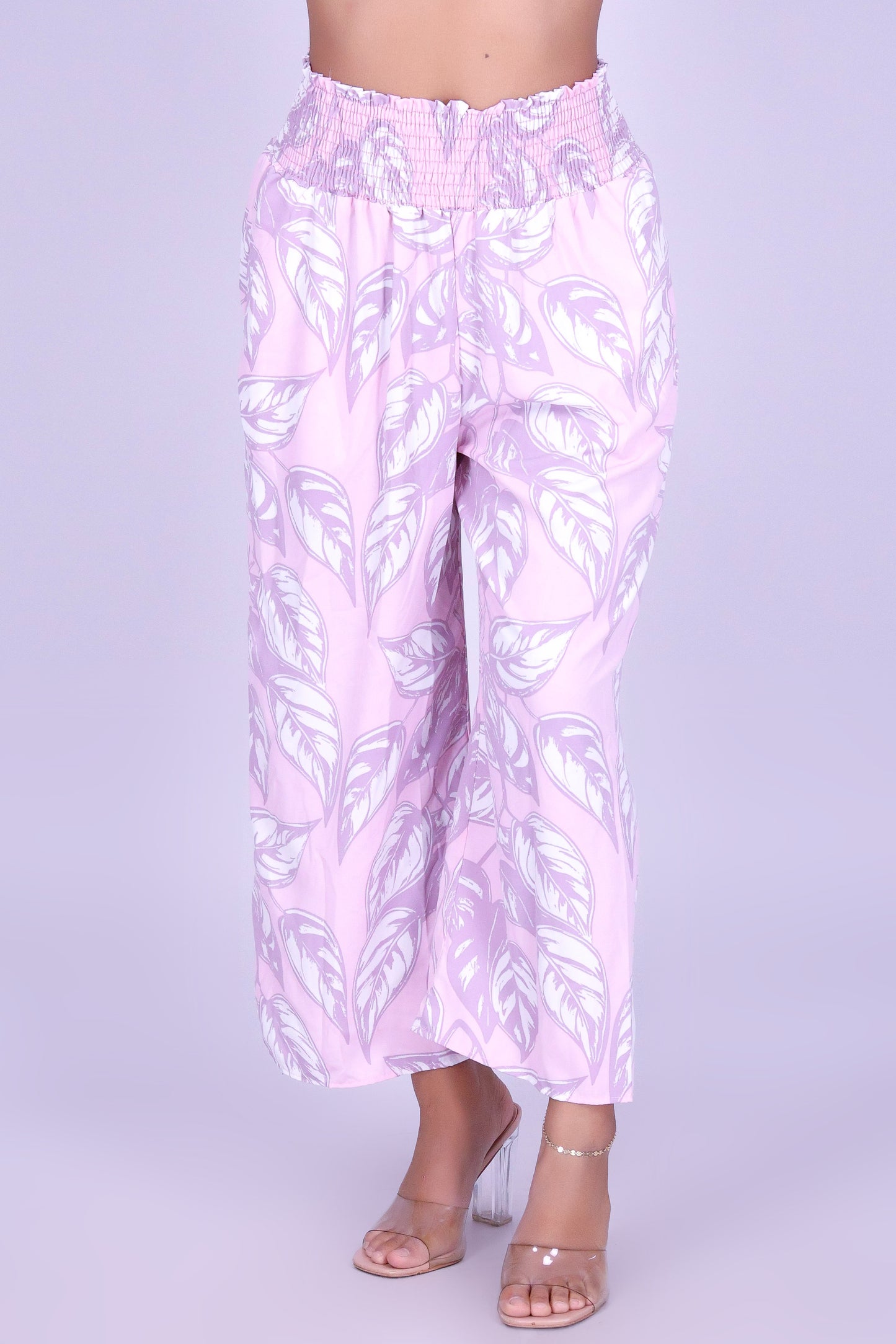 ISLAND OASIS SMOCKED WAIST CAPRI'S