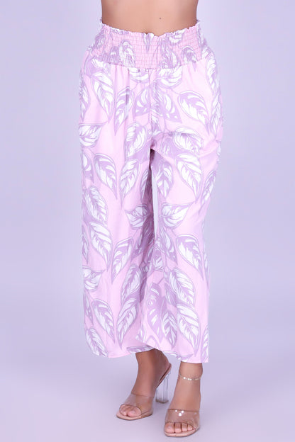 ISLAND OASIS SMOCKED WAIST CAPRI'S