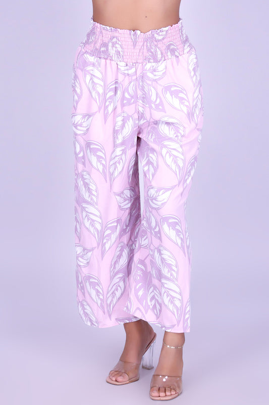 ISLAND OASIS SMOCKED WAIST CAPRI'S