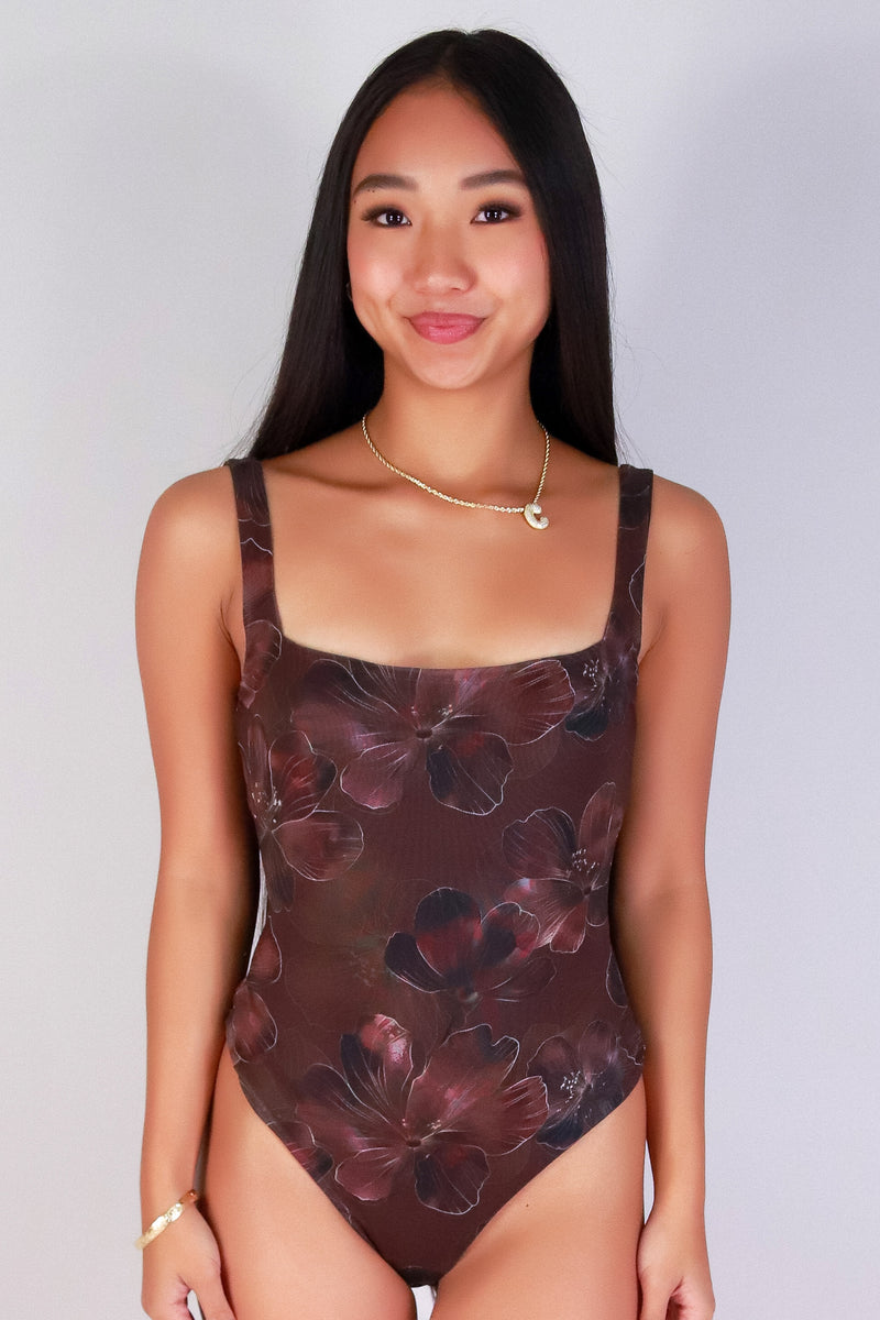 Jeans Warehouse Hawaii - Bodysuits - PETAL MESH SQUARE NECK BODYSUIT | By MEEK DBA LAC BLEU
