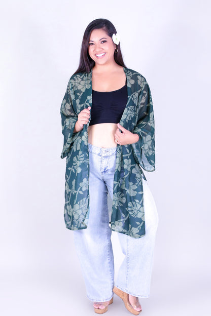 TROPICAL GARDEN CHIFFON CARDIGAN