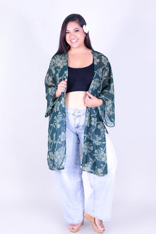 TROPICAL GARDEN CHIFFON CARDIGAN