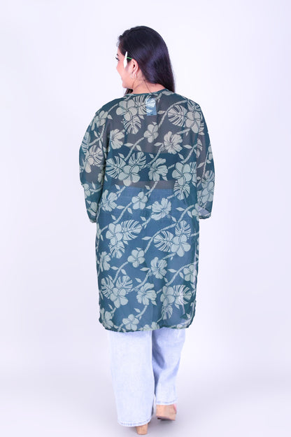 TROPICAL GARDEN CHIFFON CARDIGAN