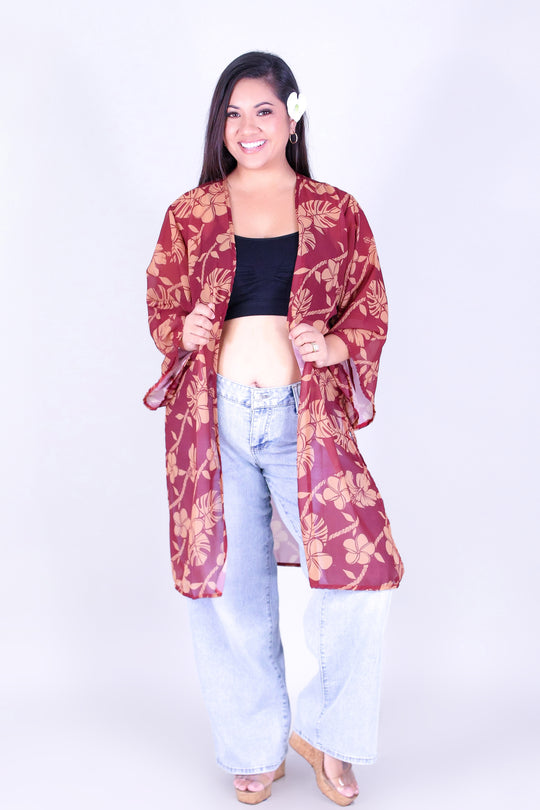 TROPICAL GARDEN CHIFFON CARDIGAN