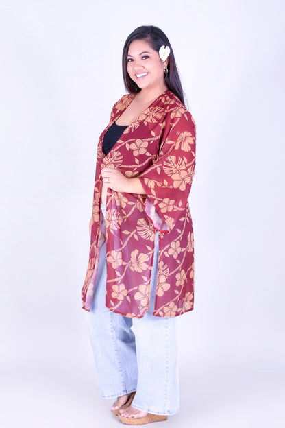 TROPICAL GARDEN CHIFFON CARDIGAN