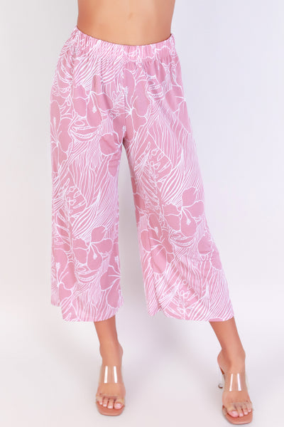 Jeans Warehouse Hawaii - PRINT KNIT CAPRI'S - SECRET GARDEN CAPRI PANTS | By PAPERMOON/ B_ENVIED