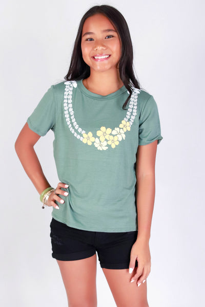 Jeans Warehouse Hawaii - S/S PRINT 2-16 - MULTI PUAKENIKENI LEI TEE | KIDS SIZE 2-16 | By LUZ