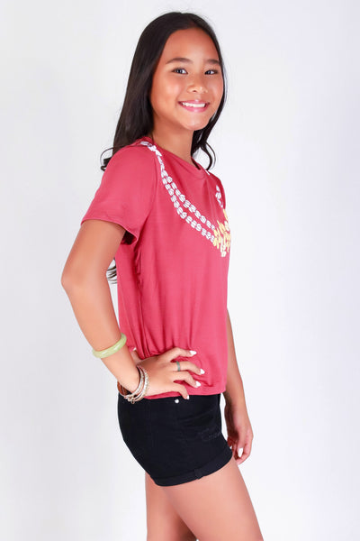 Jeans Warehouse Hawaii - S/S PRINT 2-16 - MULTI PUAKENIKENI LEI TEE | KIDS SIZE 2-16 | By LUZ