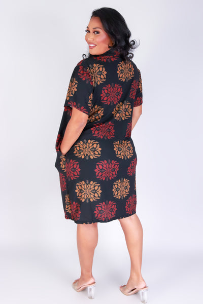 Jeans Warehouse Hawaii - PLUS PLUS WOVEN PRINT DRESSES - MANGO QUILT BUTTON DOWN DRESS | By LUZ