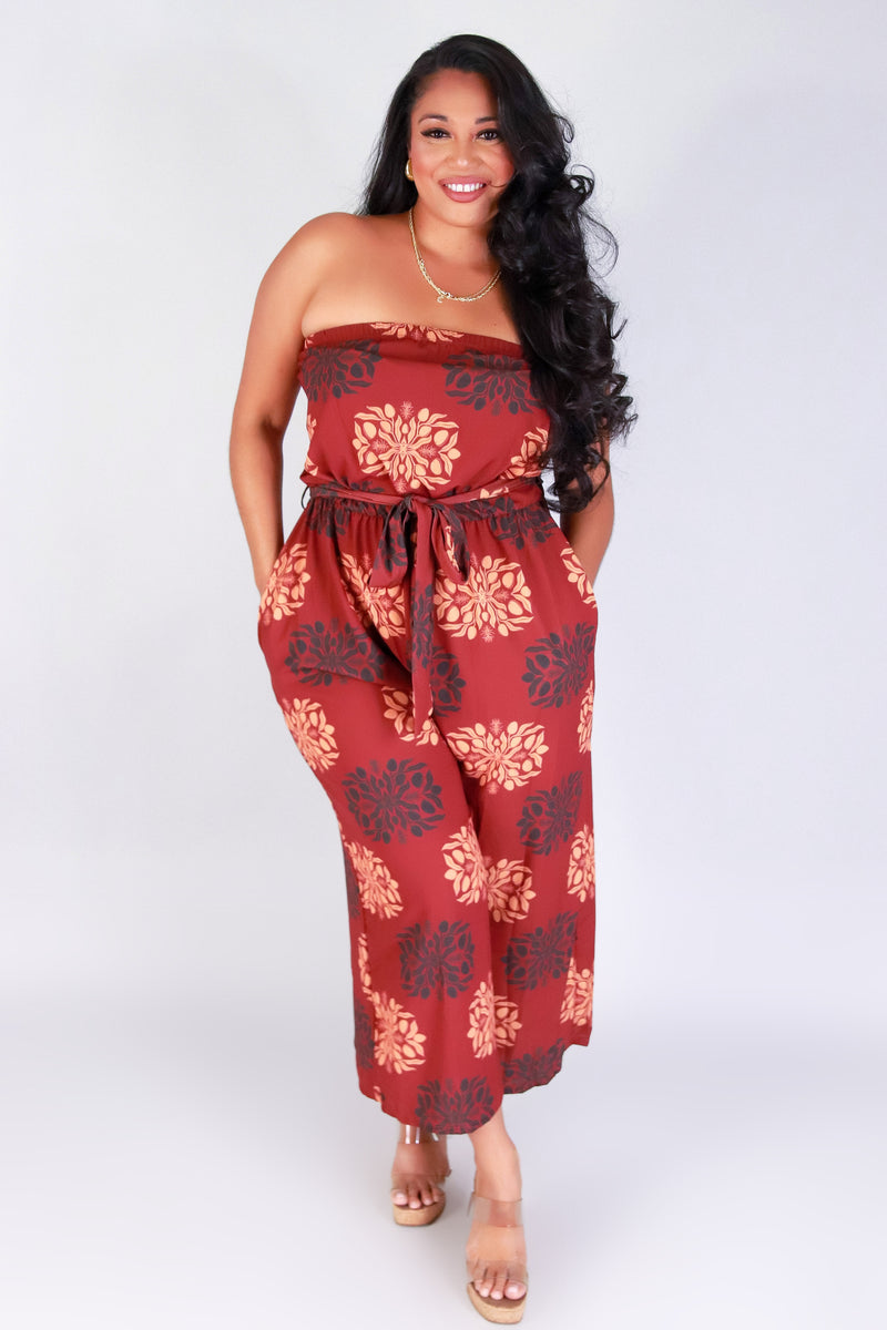 Jeans Warehouse Hawaii - PLUS PRINTED JUMPSUITS - MANGO QUILT TUBE JUMPSUIT | By LUZ