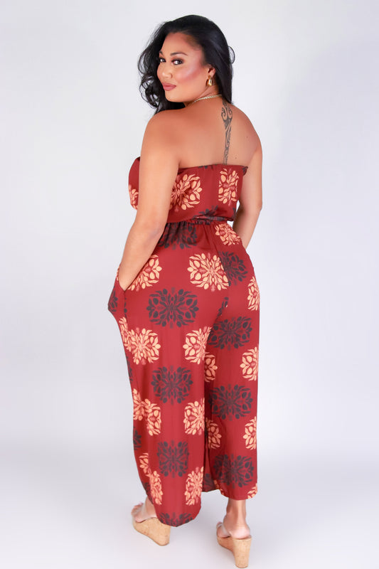 Jeans Warehouse Hawaii - PLUS PRINTED JUMPSUITS - MANGO QUILT TUBE JUMPSUIT | By LUZ