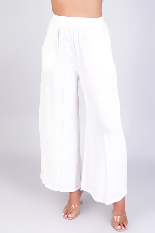 Jeans Warehouse Hawaii - SOLID WOVEN PANTS - EFFORTLESS FLOW PANTS | By ZENANA (KC EXCLUSIVE,INC
