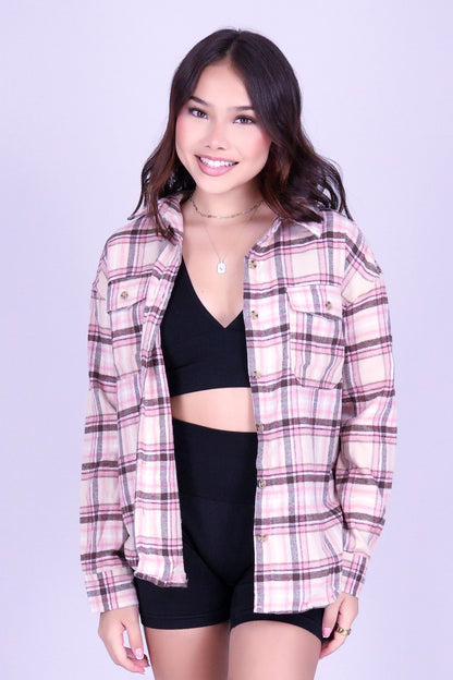 ROUGH CUT PLAID TOP