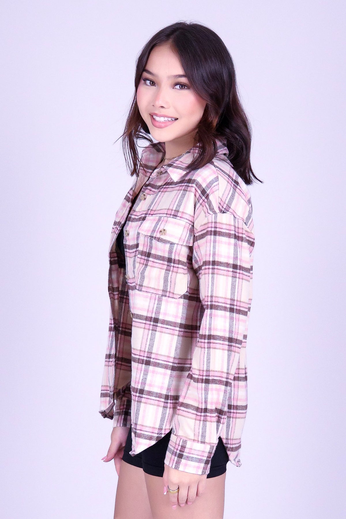ROUGH CUT PLAID TOP