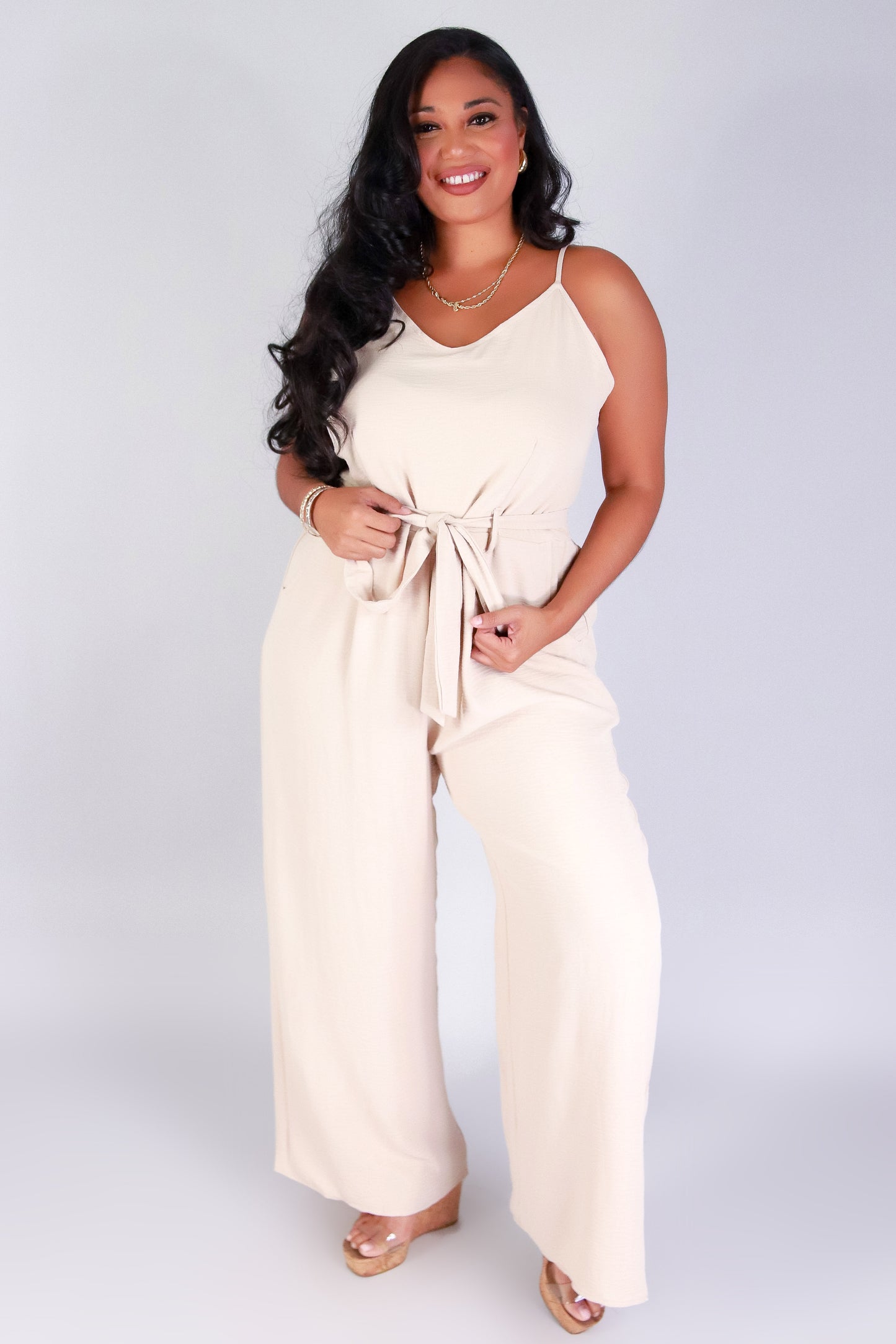 Jeans Warehouse Hawaii - PLUS SOLID JUMPSUITS - LOVELY DAYS JUMPSUIT | By ZENOBIA
