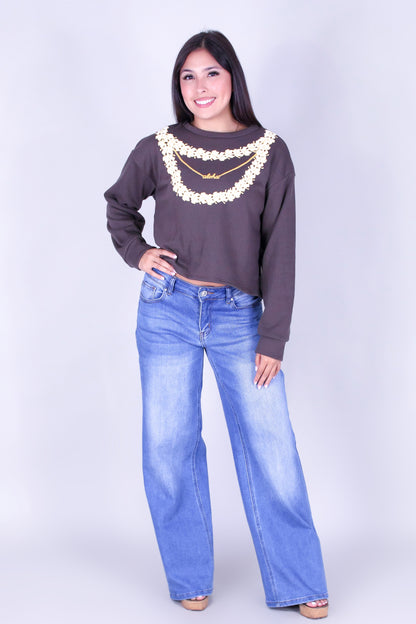 LAYERED PUAKENIKENI ALOHA SWEATER