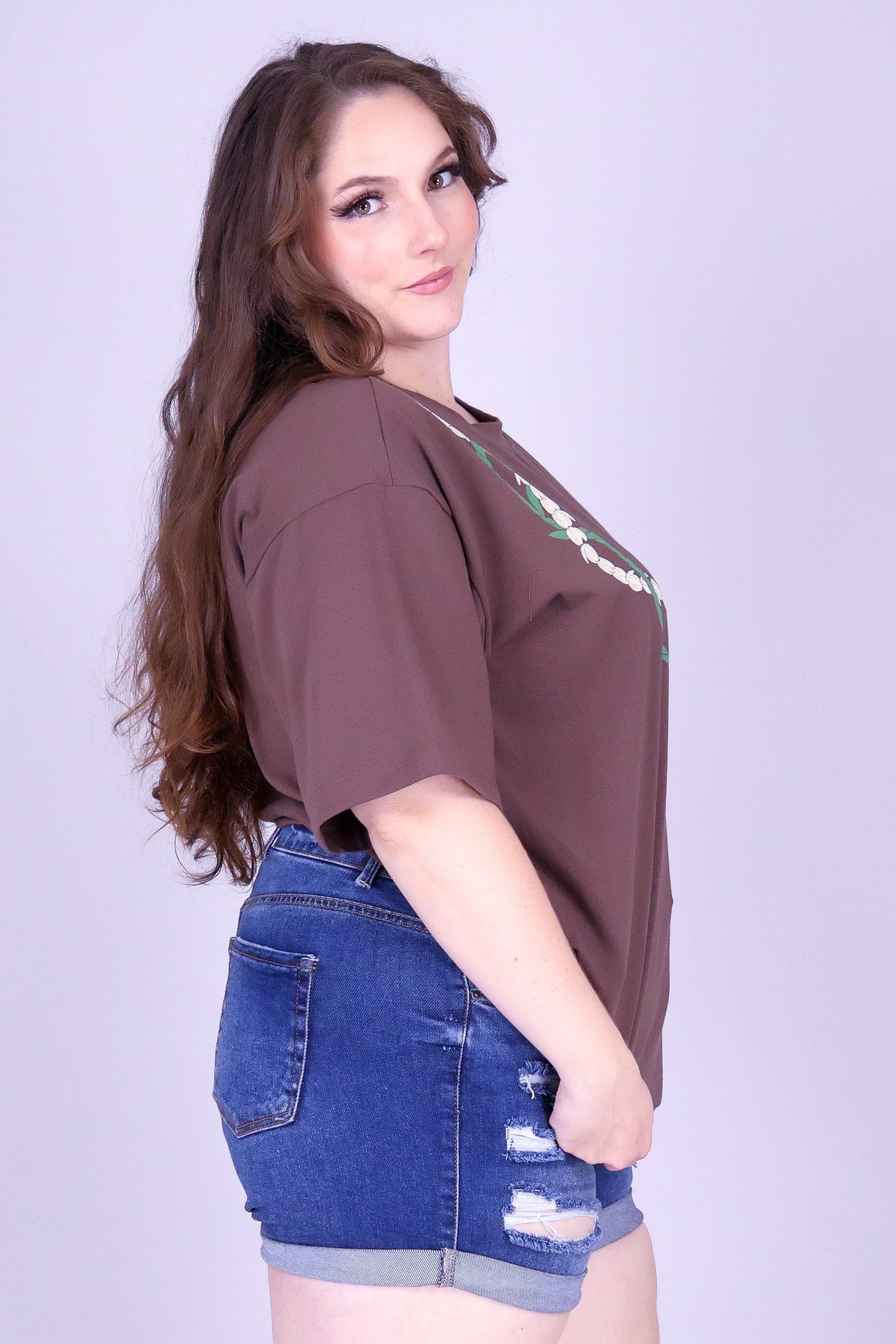 TI LEAF PIKAKE OVERSIZED LEI TEE