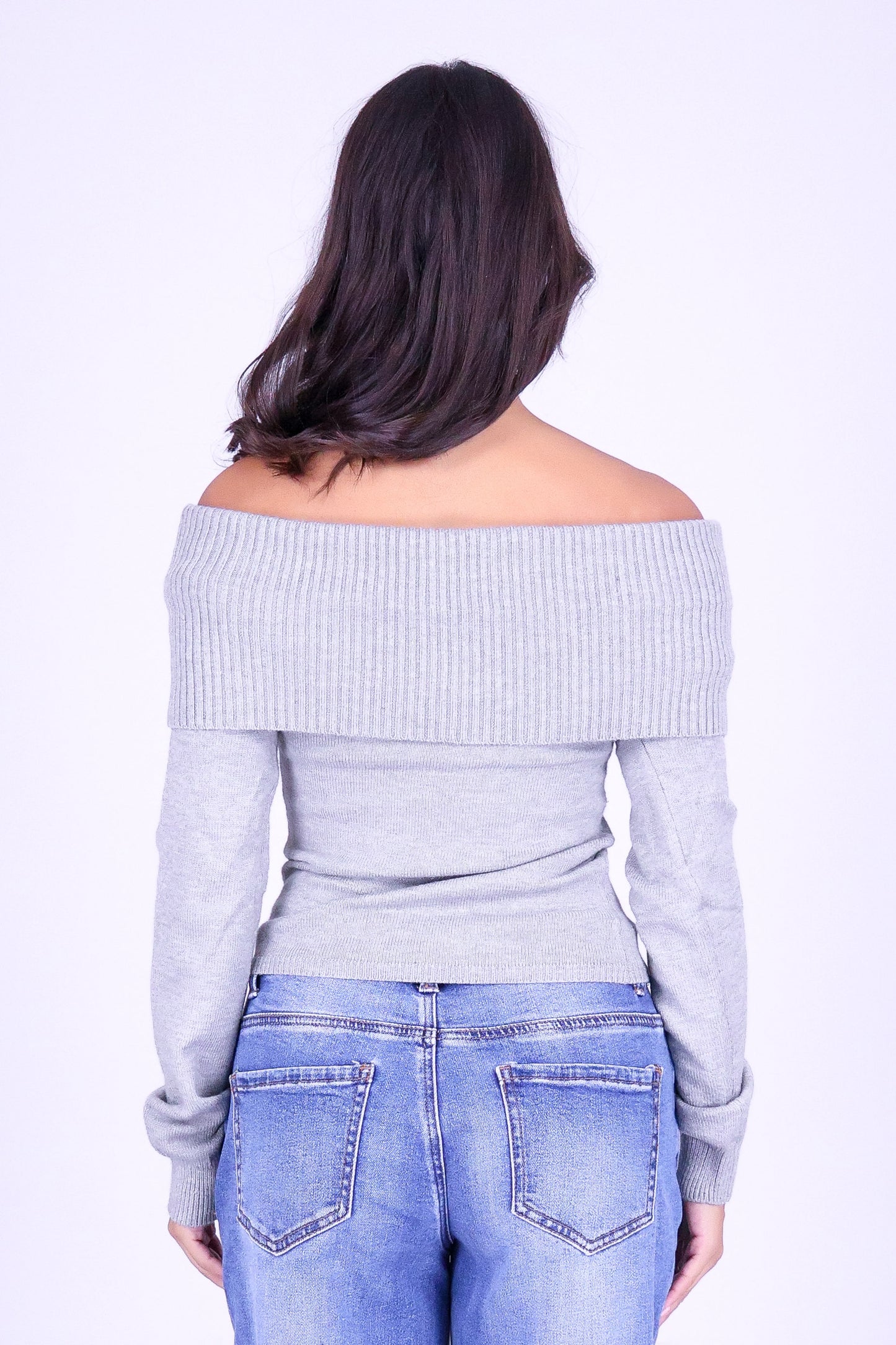 IT'S COLD OUTSIDE OFF SHOULDER SWEATER