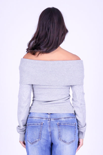 IT'S COLD OUTSIDE OFF SHOULDER SWEATER