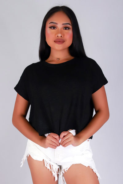 Jeans Warehouse Hawaii - SS CASUAL SOLID - I ADORE YOU CROP TOP | By ZENANA (KC EXCLUSIVE,INC