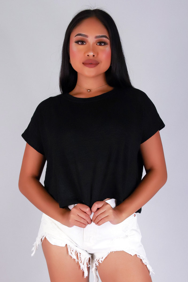 Jeans Warehouse Hawaii - SS CASUAL SOLID - I ADORE YOU CROP TOP | By ZENANA (KC EXCLUSIVE,INC