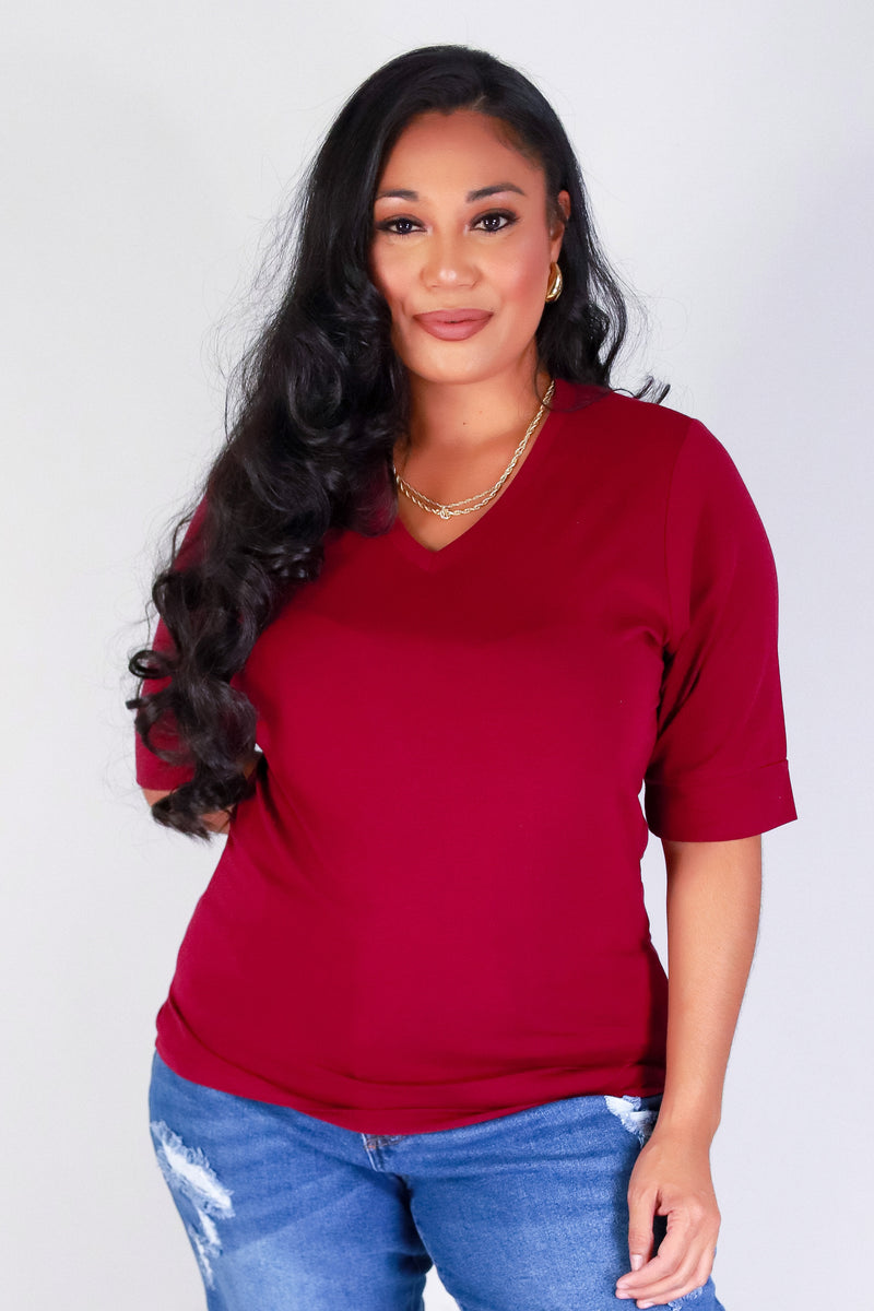 Jeans Warehouse Hawaii - PLUS BASIC V NECK TEES - VICTORIA TEE | By ACTIVE USA