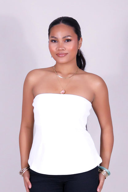 GET IT RIGHT PEPLUM TUBE TOP