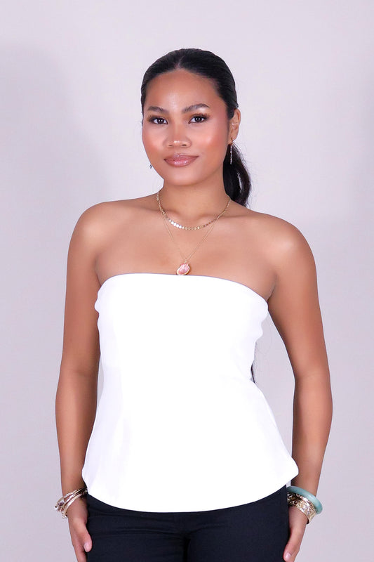 GET IT RIGHT PEPLUM TUBE TOP