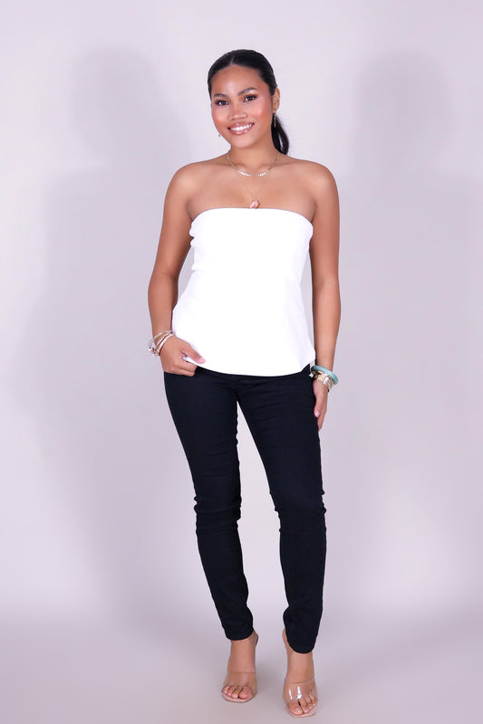 GET IT RIGHT PEPLUM TUBE TOP