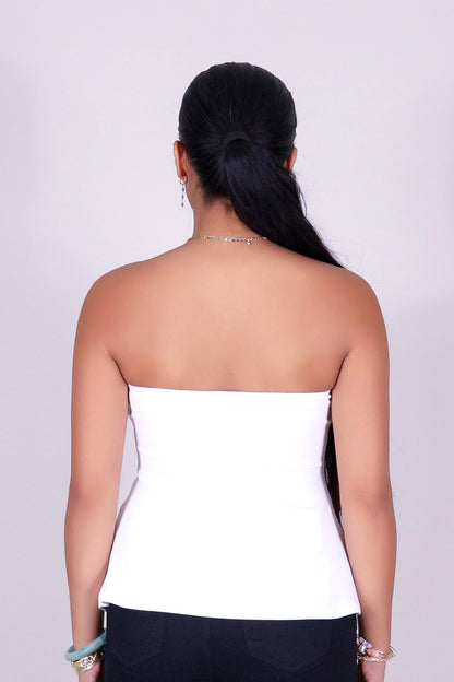 GET IT RIGHT PEPLUM TUBE TOP