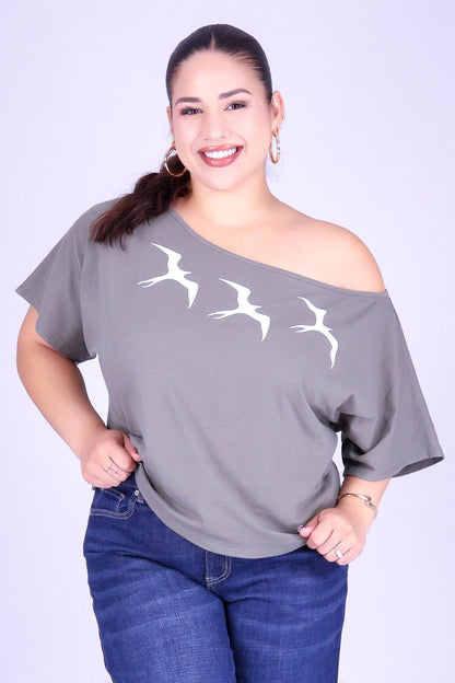 3 IWA OFF SHOULDER TEE