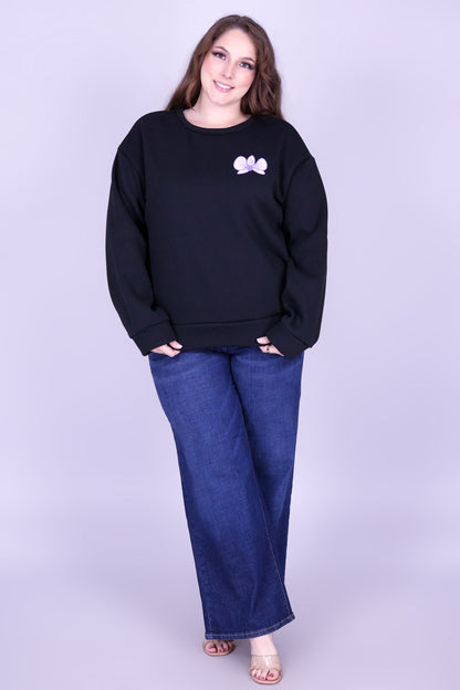 ORCHID CROWN FLOWER LEI BACK SWEATER