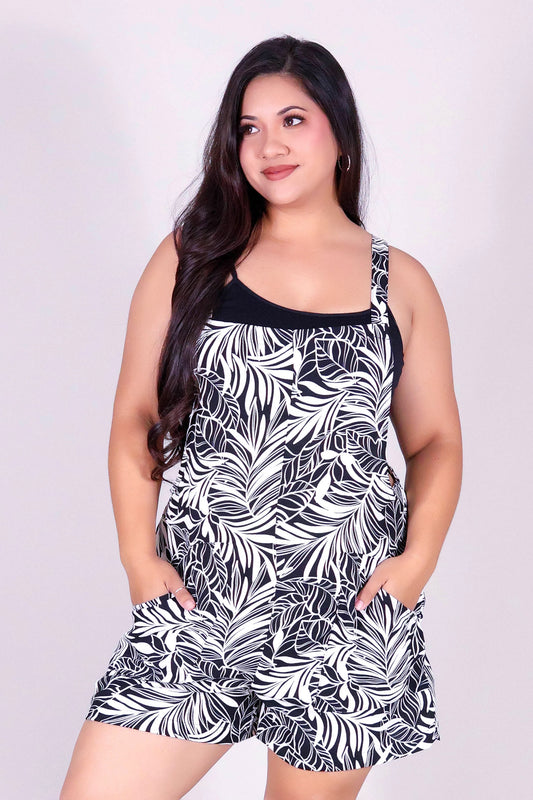 SUNSET TIDES OVERALL ROMPER