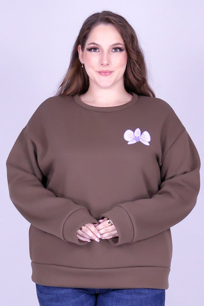 ORCHID CROWN FLOWER LEI BACK SWEATER
