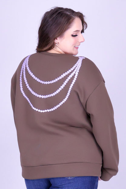 ORCHID CROWN FLOWER LEI BACK SWEATER