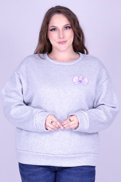 ORCHID CROWN FLOWER LEI BACK SWEATER