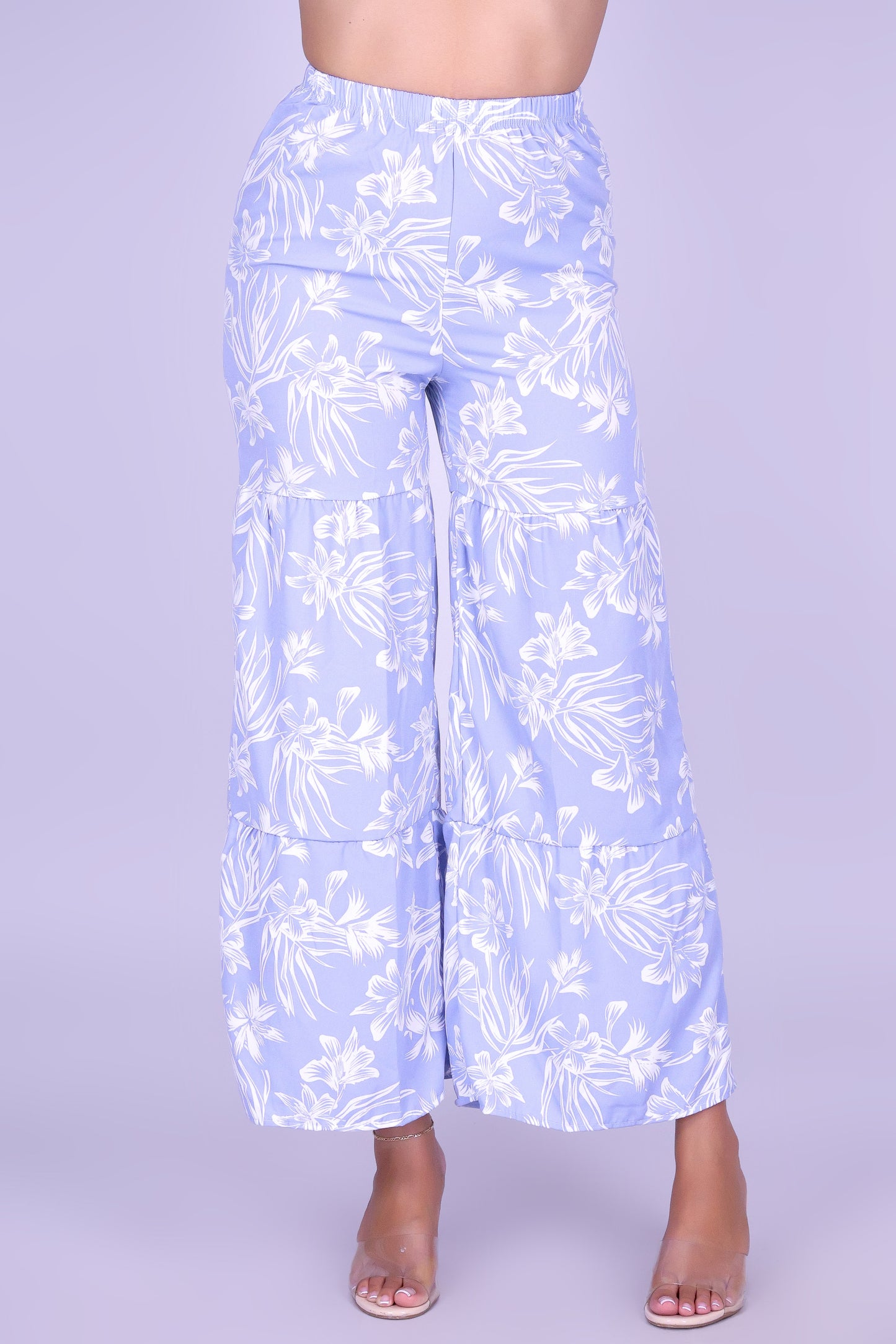 PALM & PETAL TIERED PANTS
